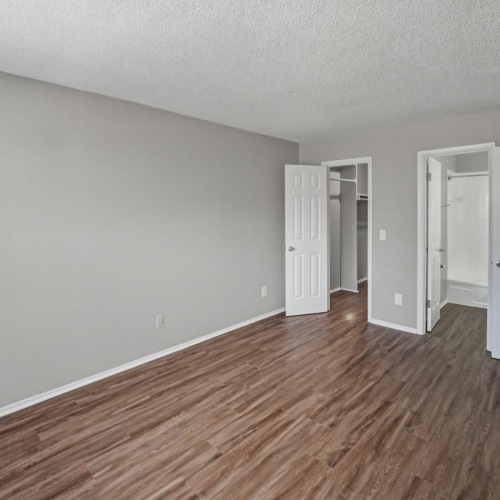 a room with white doors